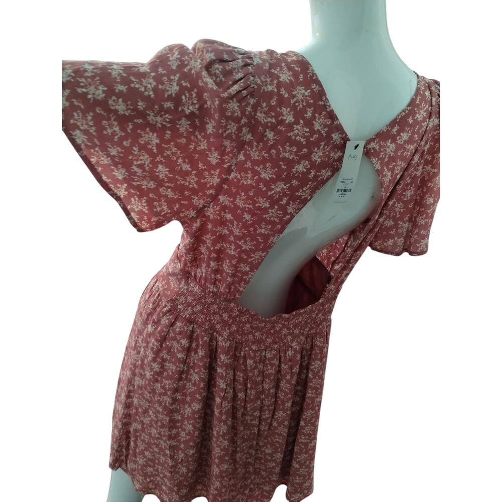 Mi Ami Francesca's size XL Floral Feminine Dainty  Romantic Open Back Mini Dress - Picture 4 of 10